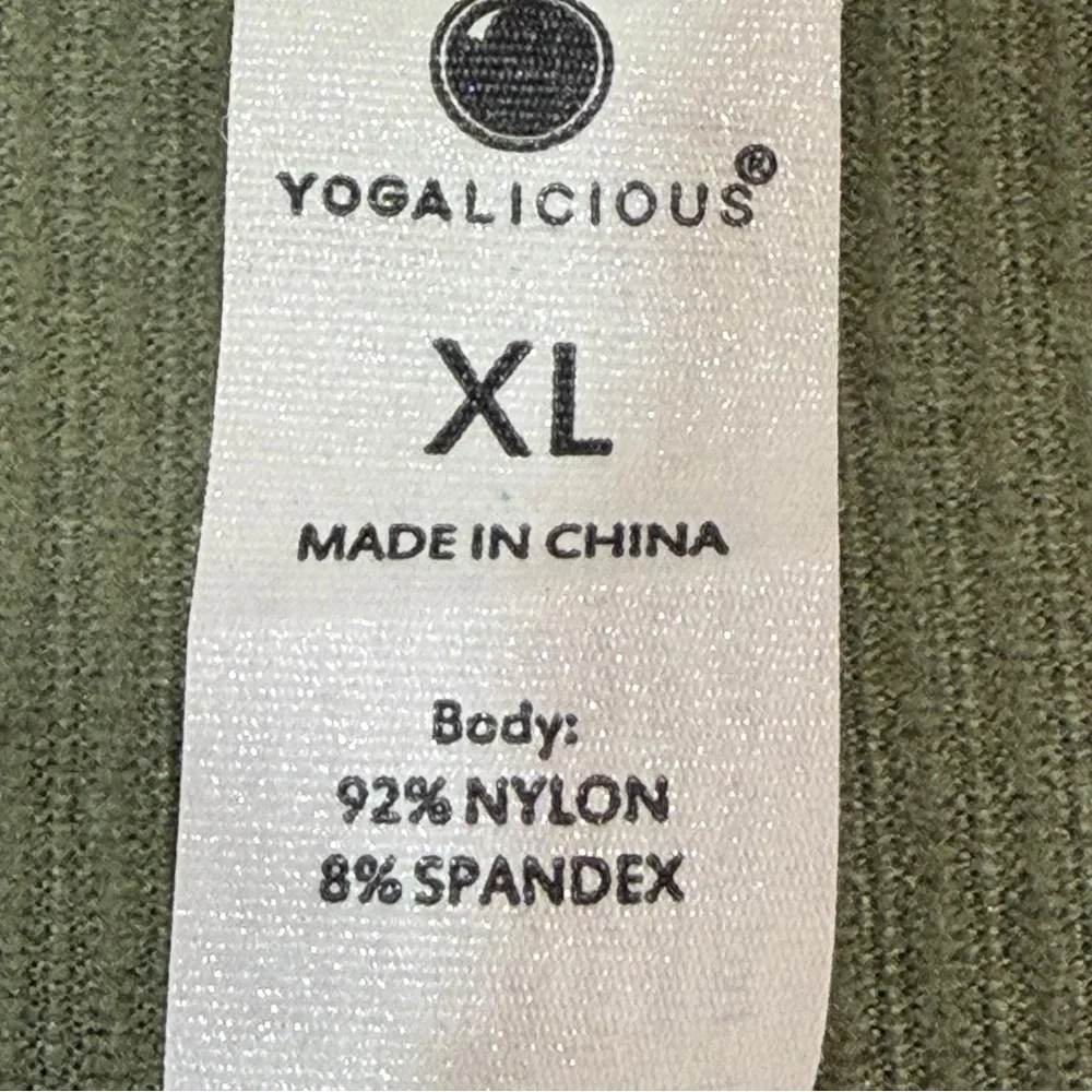 Yogalicious ribbed crop tank Top XL Green Exercise Activewear Yoga Fashion - Picture 8 of 9